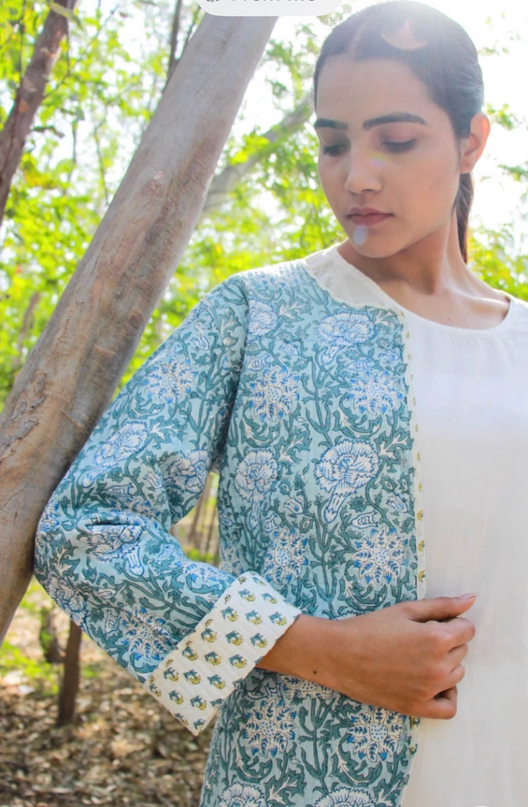 Sky blue Reversible Quilted Jacket