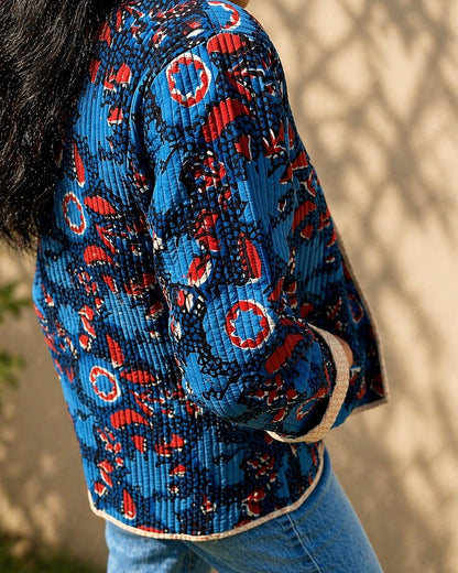 Indigo Reversible Quilted Jacket