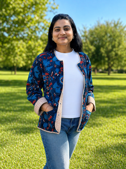Indigo Reversible Quilted Jacket