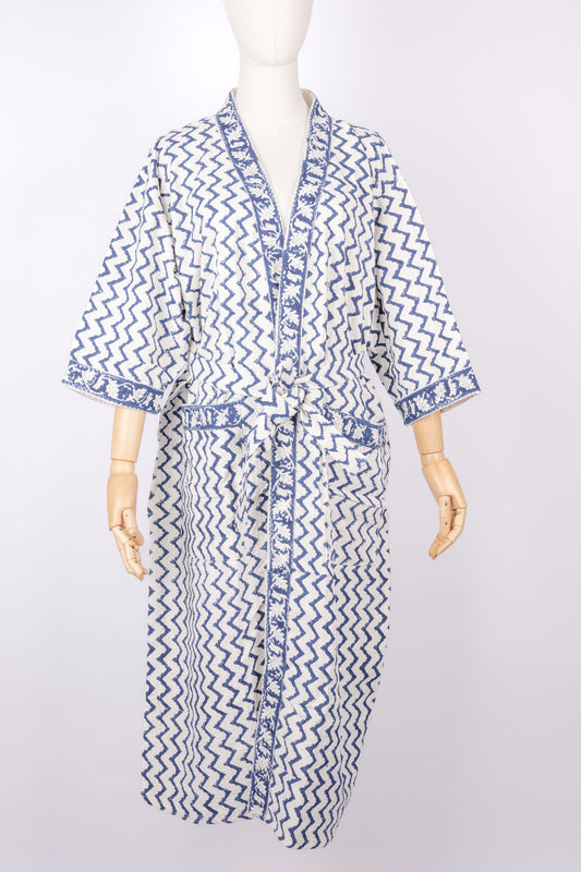Blue Chevron Womens Robe