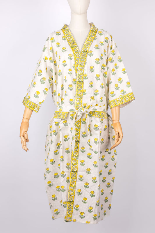 Yellow Bloom Women's Robe