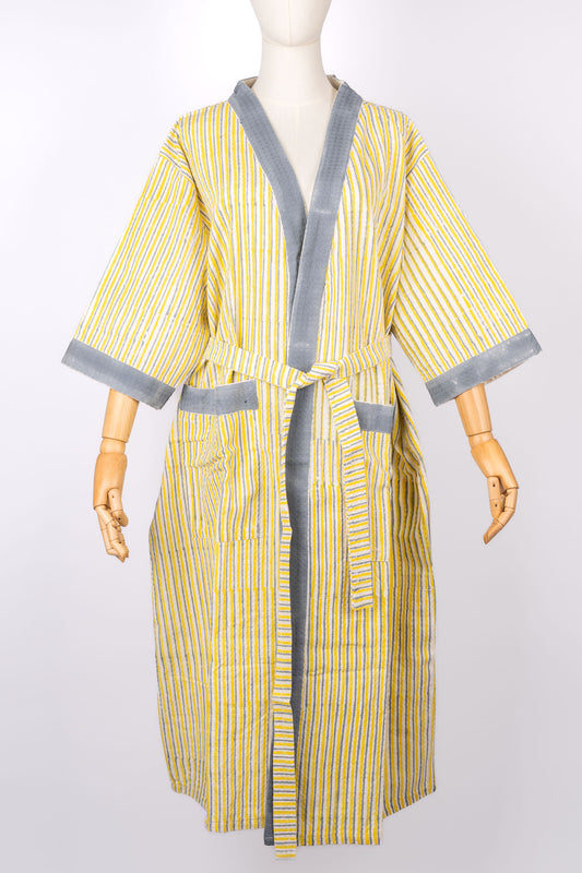 Yellow Stripe Women's Robe