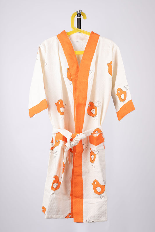 Orange Bird Kids Robe