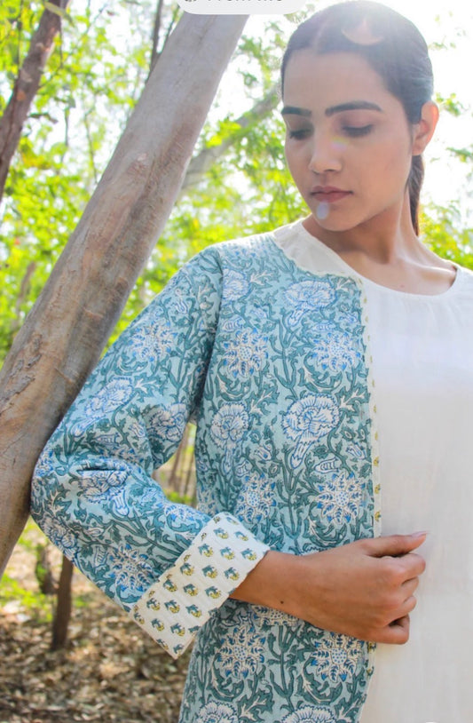 Sky blue Reversible Quilted Jacket